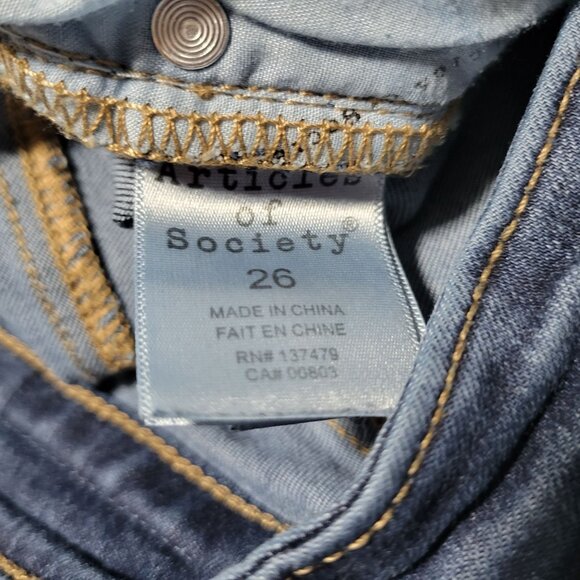 Articles Of Society Jeans Womens Size 26 Skinny Low Rise Medium Wash Denim Pants - Picture 6 of 7